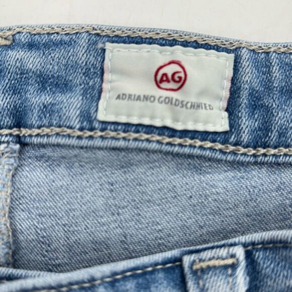 AG The MIDI Ankle Mid-Rise Cropped Jegging Distressed Stretch Jeans Faded Blue 2 - Picture 7 of 10